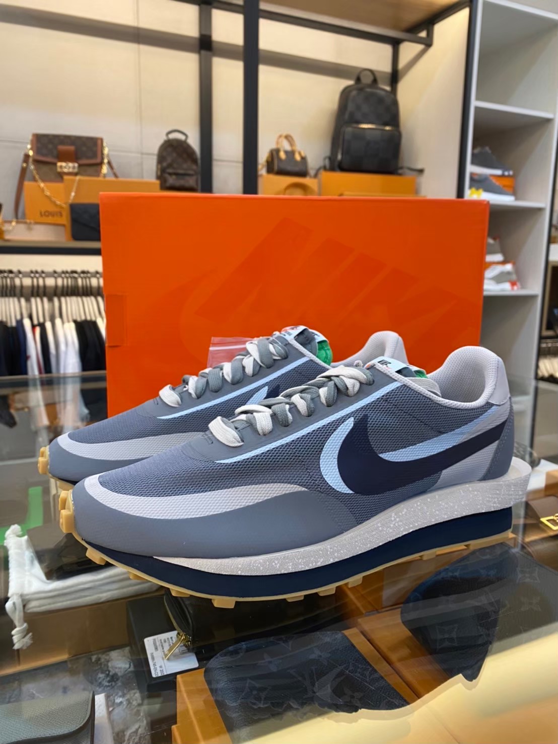 Nike Sacai X Clot 灰藍 運動鞋